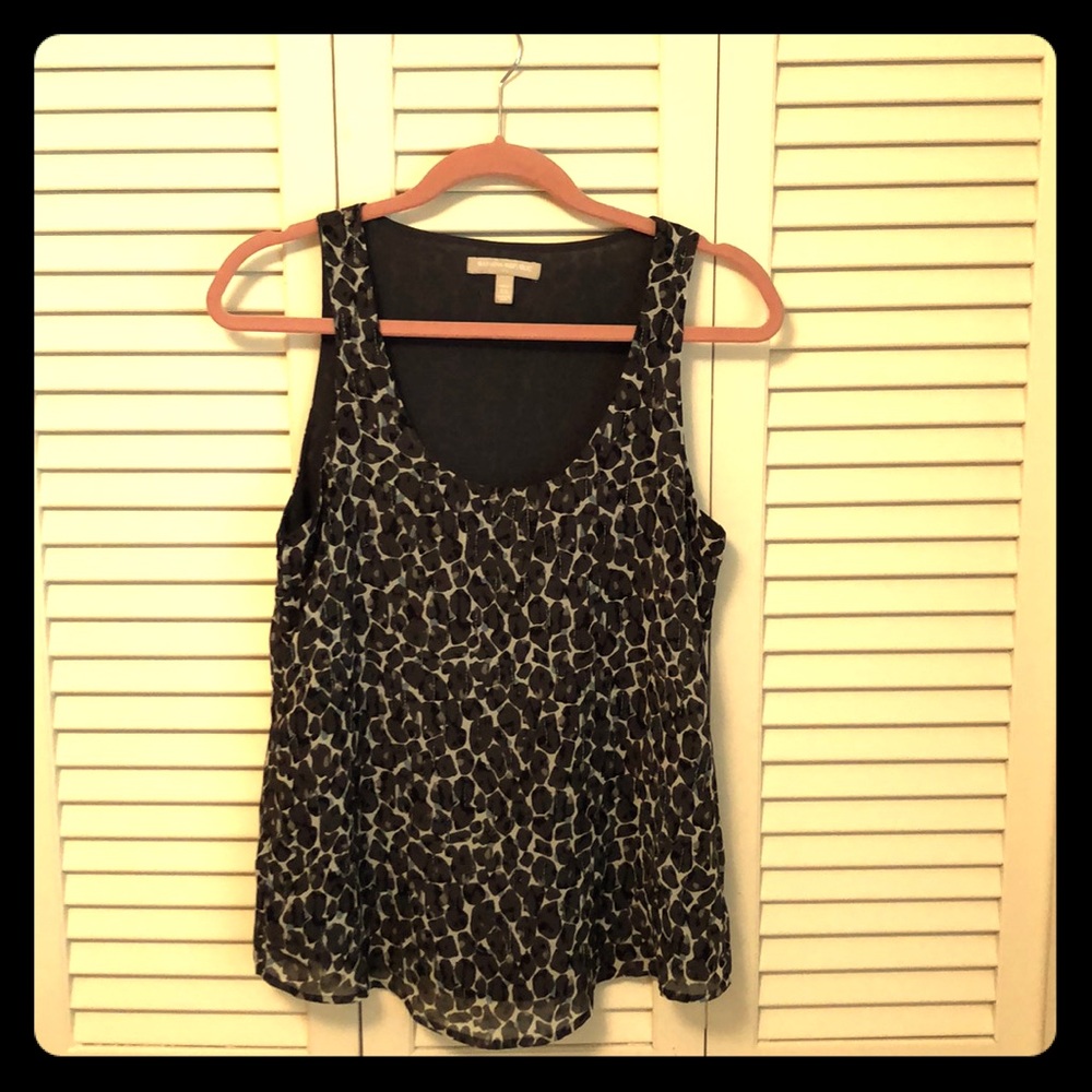 Black print Banana Republic beaded tank top